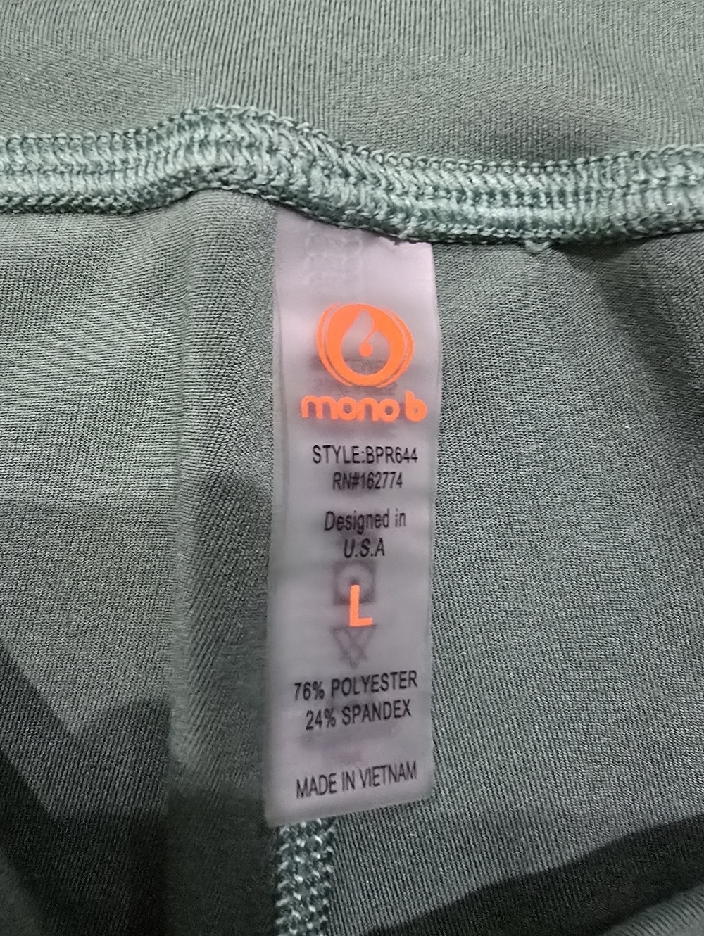 Mono B Venice Bubble Hem Leggings Green Size L - Picture 5 of 7